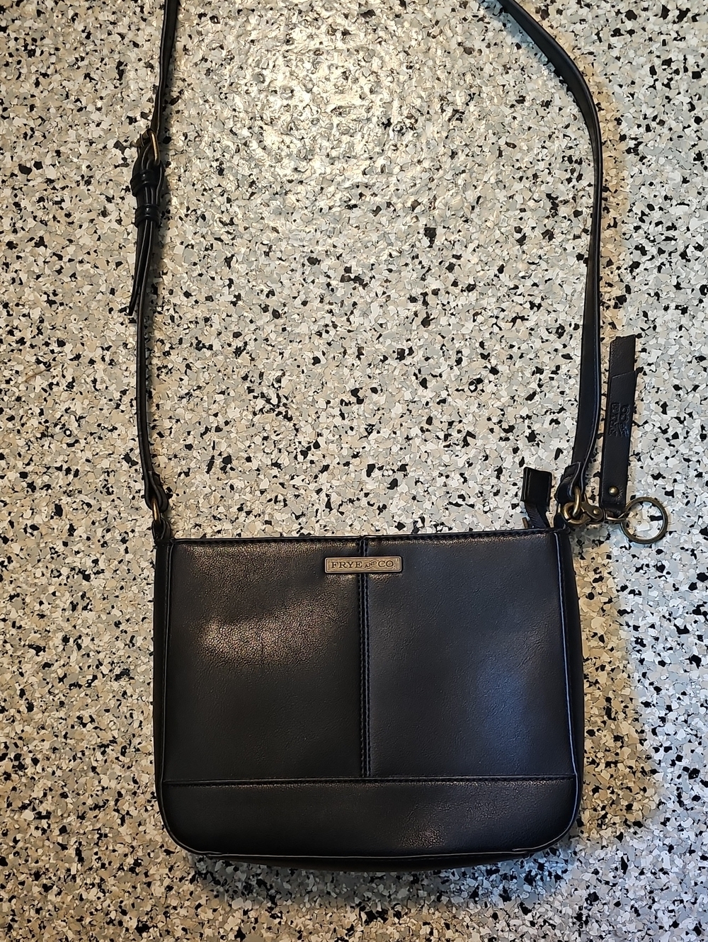 NWOT Frye Black Leather Adjustable Crossbody Bag